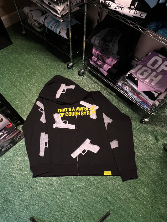 Black Glock Zip-Up Hoodie