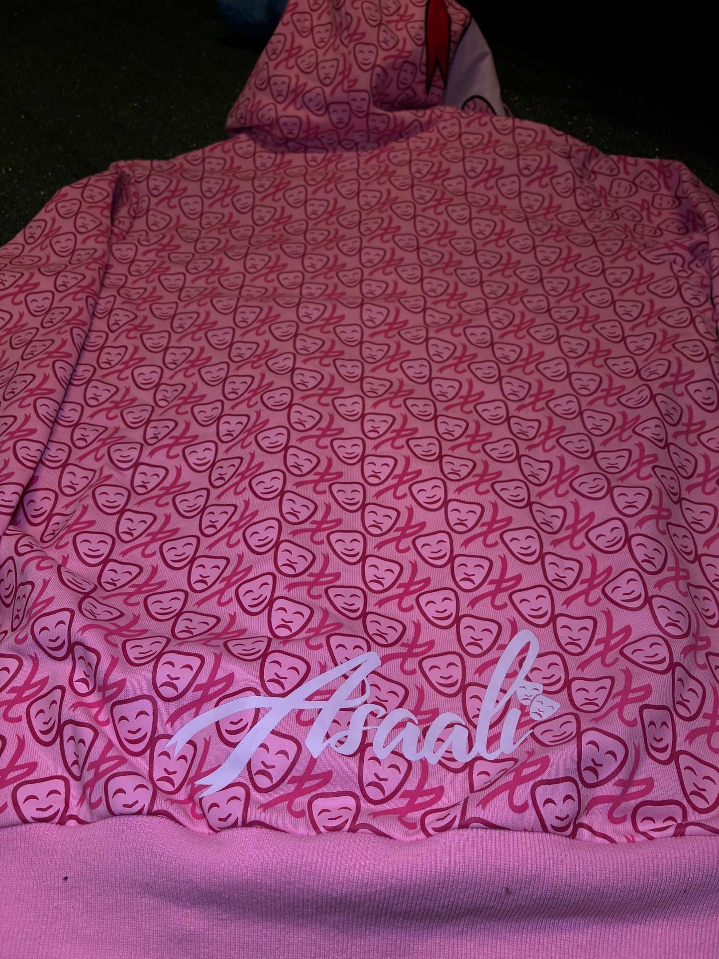 1st All Over Print Leather Mask Zip Up Pink