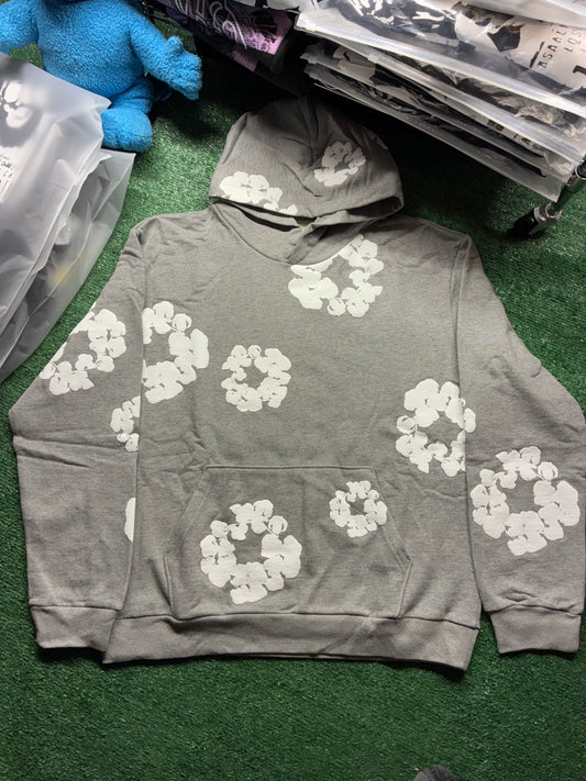 Grey Denim Tearr Hoodie